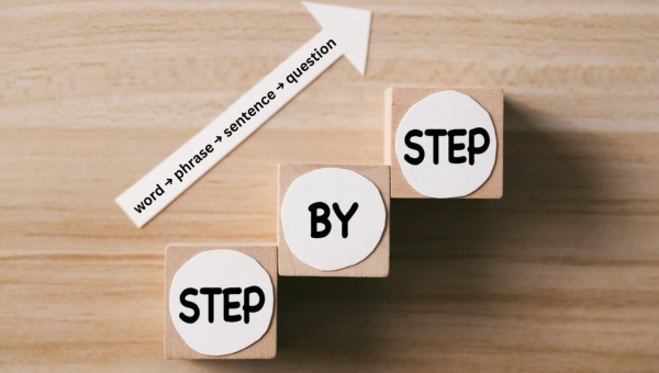 Step by Step game — sequencing picture cards in correct order